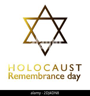 Internationaler Holocaust-Gedenktag, Davidstern auf weißem Hintergrund, isolieren Stockfoto