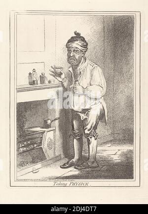 Taking Physic, James Gillray, 1757–1815, britisch, nach Rev. John Sneyd, aktiv 1804, 1800, Etching Stockfoto