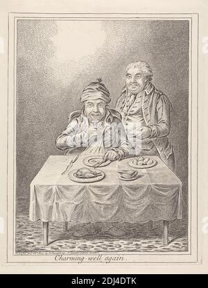 Charming Well Again, James Gillray, 1757–1815, britisch, nach Rev. John Sneyd, aktiv 1804, 1804, Etching Stockfoto