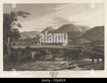 A View in the Island of Jamaica, of Fort William Estate, with part of Roaring River highling to Mr. William Beckford, Esq.r near Savannah la Marr, Thomas Vivares, c.1735–c.1790, British, after drawings by George Robertson, 1749–1788, British, 1778, Engraving, Sheet: 18 1/2 x 22 5/16in. (47 x 56,7 cm Stockfoto