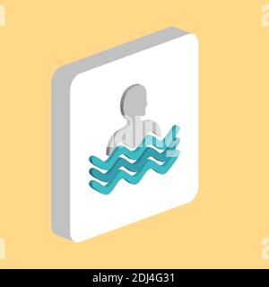 Einfaches Vektor-Symbol für Pool. Illustration Symbol Design Vorlage für Web mobile UI-Element. Perfekte Farbe isometrisches Piktogramm auf 3d weißen Quadrat. Pool ico Stock Vektor