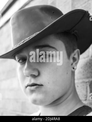 Junger städtischer Cowboy Stockfoto