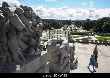 VIGELAND Skulptureninstallation im Frogner Park Oslo Norwegen Stockfoto