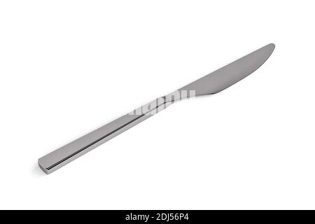 Edelstahlmesser auf weißem Hintergrund - 3D Render Stockfoto