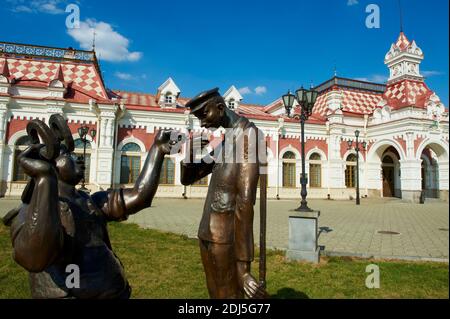 Russland, Jekaterinburg oder Jekaterinburg, ehemaliger Bahnhof auf dem Transsibirischen Weg Stockfoto