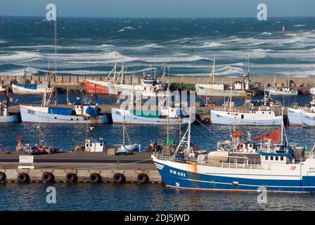 Skandinavien, Daenemark, Jütland, Hanstholm, Hafen Stockfoto