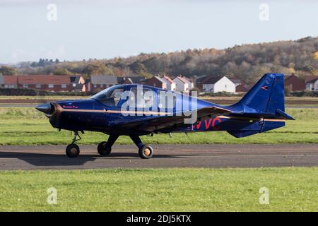 G-AWVC Beagle B121 Series 1 Pup auf dem Wellesbourne Mountford Airfield November 2020 Stockfoto