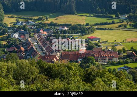 Luftaufnahme der Gemeinde Kemnath-Waldeck, Deutschland Stockfoto