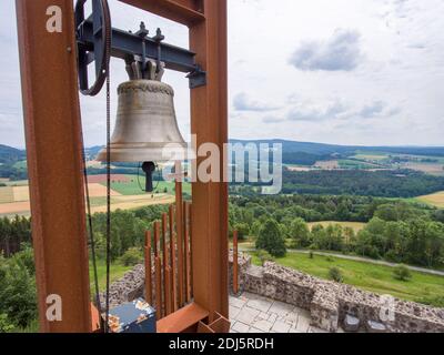 Rekonstruierter Glockenturm auf der Kapelle von Schloss Waldeck in Kemnath-Waldeck, Deutschland Stockfoto