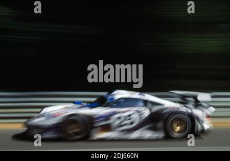 24H von Le Mans 1996, Porsche 911 GT1, Hans Joachim Stuck, Thierry Boutsen, Bob Wollek Stockfoto