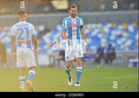 Neapel, Italien. Dezember 2020. Fabian Ruiz Spieler von Neapel, während des Spiels der italienischen Fußball-Liga zwischen Napoli gegen Sampdoria Endergebnis 2:1, Spiel im Diego Armando Maradona Stadion in Neapel gespielt. Italien, 13. Dezember 2020. (Foto von Vincenzo Izzo/Sipa USA) Quelle: SIPA USA/Alamy Live News Stockfoto