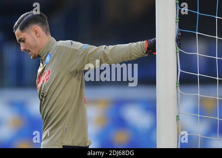 Neapel, Italien. Dezember 2020. Alex Meret Spieler von Neapel, während des Spiels der italienischen Fußball-Liga zwischen Napoli gegen Sampdoria Endergebnis 2-1, Spiel im Diego Armando Maradona Stadion in Neapel gespielt. Italien, 13. Dezember 2020. (Foto von Vincenzo Izzo/Sipa USA) Quelle: SIPA USA/Alamy Live News Stockfoto