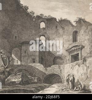 Ansicht der Innenseite des Vestibulums, Druck von Francesco Bartolozzi RA, 1728–1815, italienisch, tätig in Großbritannien (1764–99), 1764, Radierung und Strichgravur auf mitteldickem, leicht strukturiertem, cremefarbenen Papier Stockfoto