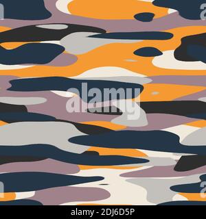 Nahtloses, unifarbenes, flaches Camo-Digitalmuster Stockfoto