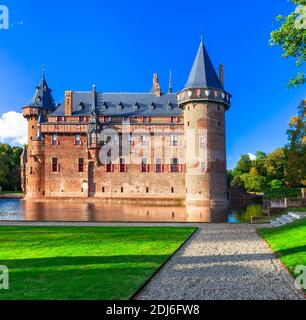 Die schönsten mittelalterlichen Burgen Europas - De Haar in Holland, Utrecht Stadt, Niederlande Stockfoto