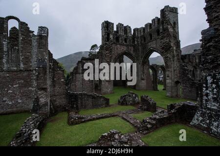 Llanthony Priory, Brecon Beacons National Park in Monmouthshire, South East Wales. Stockfoto