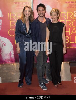 JEREMIE Elkaim, Marina Fois und Josephine Japy nehmen an der Premiere von "Irreprochable" Teil, die am 30. Juni 2016 im UGC Les Halles in Paris, Frankreich, stattfand. Foto von Laurent Zabulon/ABACAPRESS.COM Stockfoto