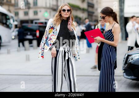 Street style, Olivia Palermo Ankunft in Schiaparelli Herbst-Winter 2016-2017 Haute Couture Show am Place Vendome, in Paris, Frankreich, am 4. Juli 2016 statt. Foto von Marie-Paola Bertrand-Hillion/ABACAPRESS.COM Stockfoto