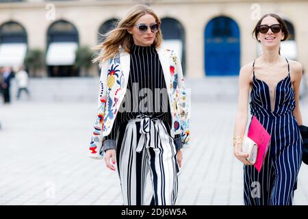 Street style, Olivia Palermo Ankunft in Schiaparelli Herbst-Winter 2016-2017 Haute Couture Show am Place Vendome, in Paris, Frankreich, am 4. Juli 2016 statt. Foto von Marie-Paola Bertrand-Hillion/ABACAPRESS.COM Stockfoto