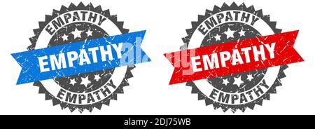 Empathie Grunge Stempelset. Empathie Band Zeichen Stock Vektor