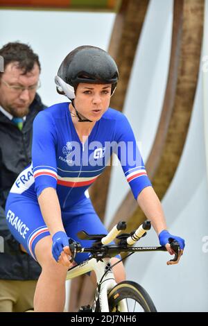 Audrey Cordon-Ragot tritt am 10. August 2016 in Rio De Janeiro, Brasilien, beim Radfahrzeitfahren bei den Olympischen Spielen 2016 in Rio an. Foto von Lionel Hahn/ABACAPRESS.COM Stockfoto