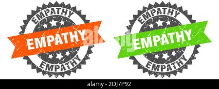 Empathie Grunge Stempelset. Empathie Band Zeichen Stock Vektor