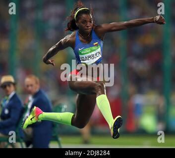 Caterine Ibarguen aus Kolumbien hat in den letzten Tagen der Olympischen Sommerspiele 2016 in Rio de Janeiro, Brasilien, am 2016. August den Dreifachsprung der Frauen gewonnen. Foto von Giuliano Bevilacqua/ABACAPRESS.COM Stockfoto