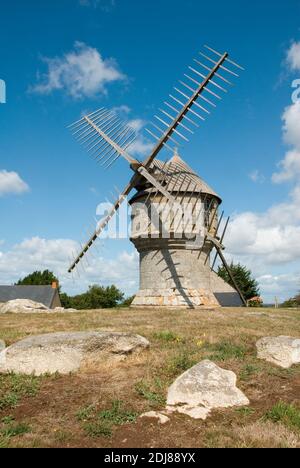 Frankreich, Bretagne, pays de la Loire, Loire-Atlantique, GuÈrande, Muehle, Windmühle, Moulin du Diable, Moulin de CrÈmeur Stockfoto