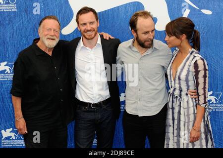 Jack Thompson, Michael Fassbender, Derek Cianfrance und Alicia Vikander beim "Licht zwischen den Ozeanen" Fotocall auf dem Lido in Venedig, Italien im Rahmen des 73. Mostra, Venice International Film Festival am 01. September 2016. Foto von Aurore Marechal/ABACAPRESS.COM Stockfoto