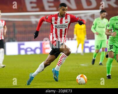 Cody Gakpo (PSV) während der UEFA Europa League PSV Eindhoven gegen Omonoia FC am 10. Dezember 2020 in Eindhoven, Niederlande Credit: SCS/Soenar Chamid/AFLO/Alamy Live News Stockfoto