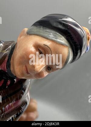 Eine Nahaufnahme einer alten Frau Porzellanfiguren Gesicht Stockfoto