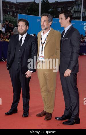 Jonah Hill, Todd Phillips, Miles Teller bei der Abschlussfeier während des 42. Deauville American Film Festival in Deauville, Frankreich am 10. September 2016foto Julien Reynaud/APS-Medias/ABACAPRESS.COM Stockfoto