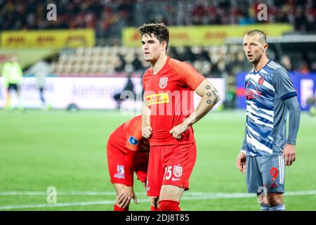 Farum, Dänemark. Dezember 2020. Ivan Mesik (25) vom FC Nordsjaelland beim 3F Superliga Spiel zwischen FC Nordsjaelland und FC Kopenhagen in Right to Dream Park in Farum. (Foto Kredit: Gonzales Foto/Alamy Live News Stockfoto