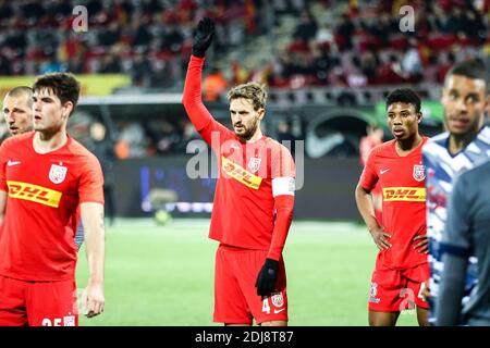 Farum, Dänemark. Dezember 2020. Kian Hansen (4) vom FC Nordsjaelland beim 3F Superliga Spiel zwischen FC Nordsjaelland und FC Kopenhagen in Right to Dream Park in Farum. (Foto Kredit: Gonzales Foto/Alamy Live News Stockfoto