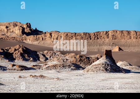 Das Amphitheater im Valle de le Luna, Nationalpark Los Flamencos, Region Antofagasta, Chile. Stockfoto