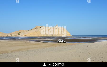 Jazirat Jabal Al AWD in der Nähe von Al Sawadi Beach in Oman. Stockfoto