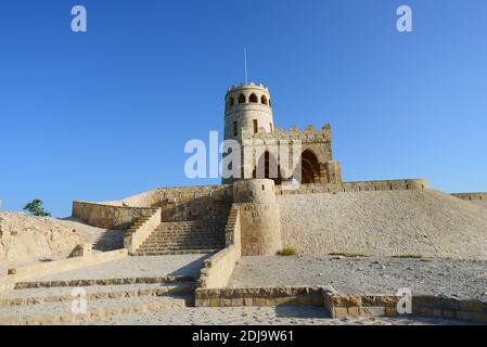 Jazirat Jabal Al AWD in der Nähe von Al Sawadi Beach in Oman. Stockfoto