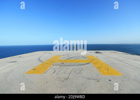 Jazirat Jabal Al AWD in der Nähe von Al Sawadi Beach in Oman. Stockfoto