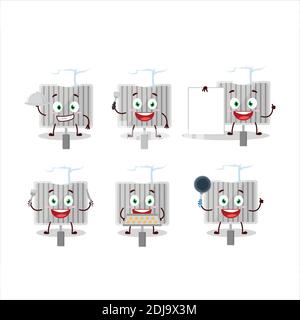 Cartoon-Charakter des Grill-Tor mit verschiedenen Chef Emoticons. Vektorgrafik Stock Vektor