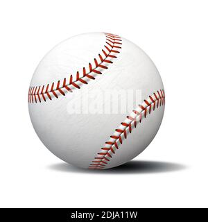 2d-Darstellung eines typischen weißen Baseball Stockfoto