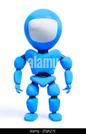 3d-Illustration eines süßen Spielzeugmännchen Roboter Stockfoto