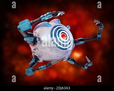 Medizinischer Nano-Roboter in der menschlichen Vene. 3D-Illustration. Stockfoto
