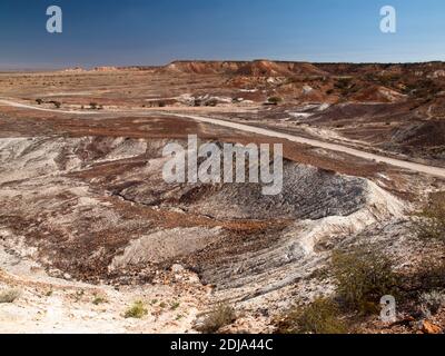 Flache Mesas der Mirackina Range, westlich von der Painted Desert, Ackaringa Station, South Australia. Stockfoto