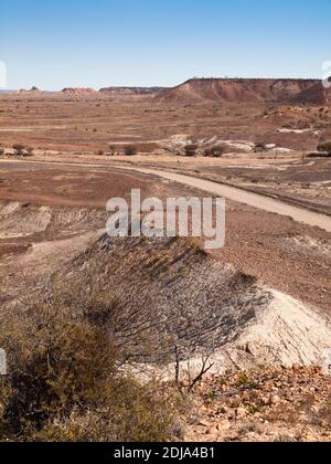 Flache Mesas der Mirackina Range, westlich von der Painted Desert, Ackaringa Station, South Australia. Stockfoto