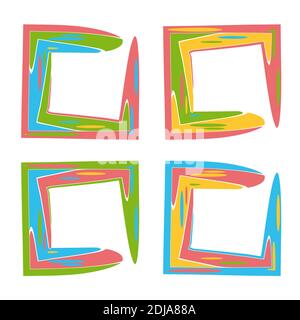 Mehrfarbige Rahmen für Kinderfotoalbum, Titelbild. Vektorgrafik Stock Vektor