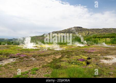 Geysir Geothermie Gebiet, Smiður heiße Quelle in der Nähe von Stokkur, Island Stockfoto