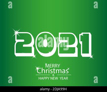 2021 Happy New Year Hintergrund mit weißen Zahlen. Vektorgrafik. Stock Vektor