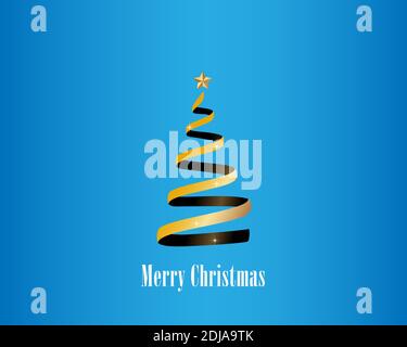 Grußkarte Frohe Weihnachten Hintergrund. Vektor-Illustration Weihnachtsbaum mit Elementen leuchtenden Sternen. Stock Vektor