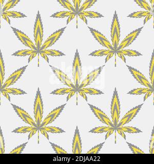 Nahtloses Muster Marihuana Blatt oder Cannabis Blatt Stock Vektor
