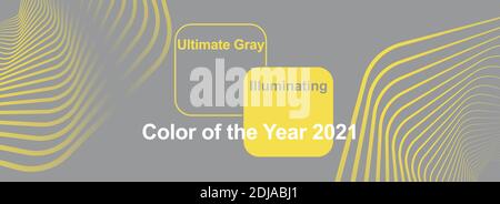 Abstrakter geometrischer Hintergrund 17-5104 Ultimate Grey und 13-0647 Illuminating Stock Vektor